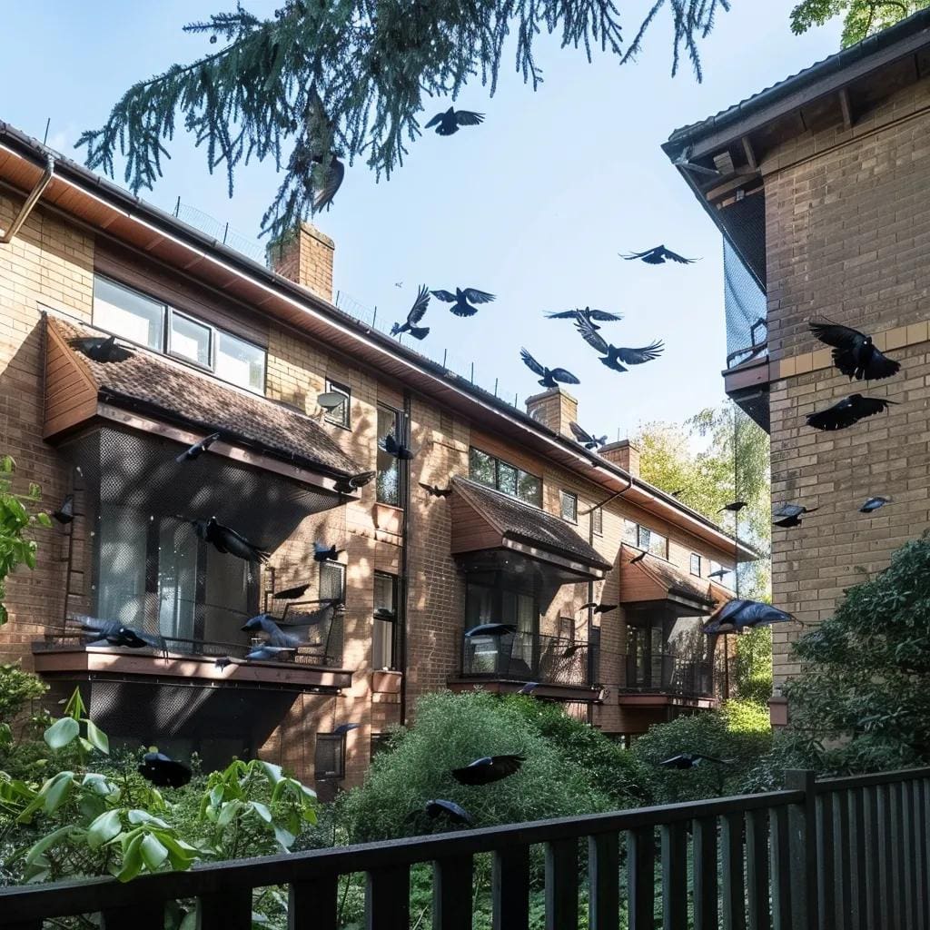 Residential property in Maidenhead with effective pigeon proofing solutions like bird spikes and netting
