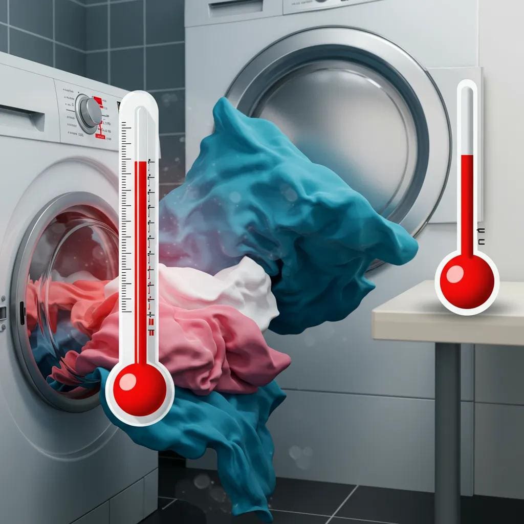 Washing machine with clothes being treated for bed bugs at high temperatures